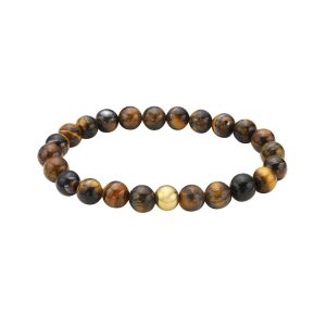 Herren wasserabweisend Tiger Augen Perle Stretch Armband