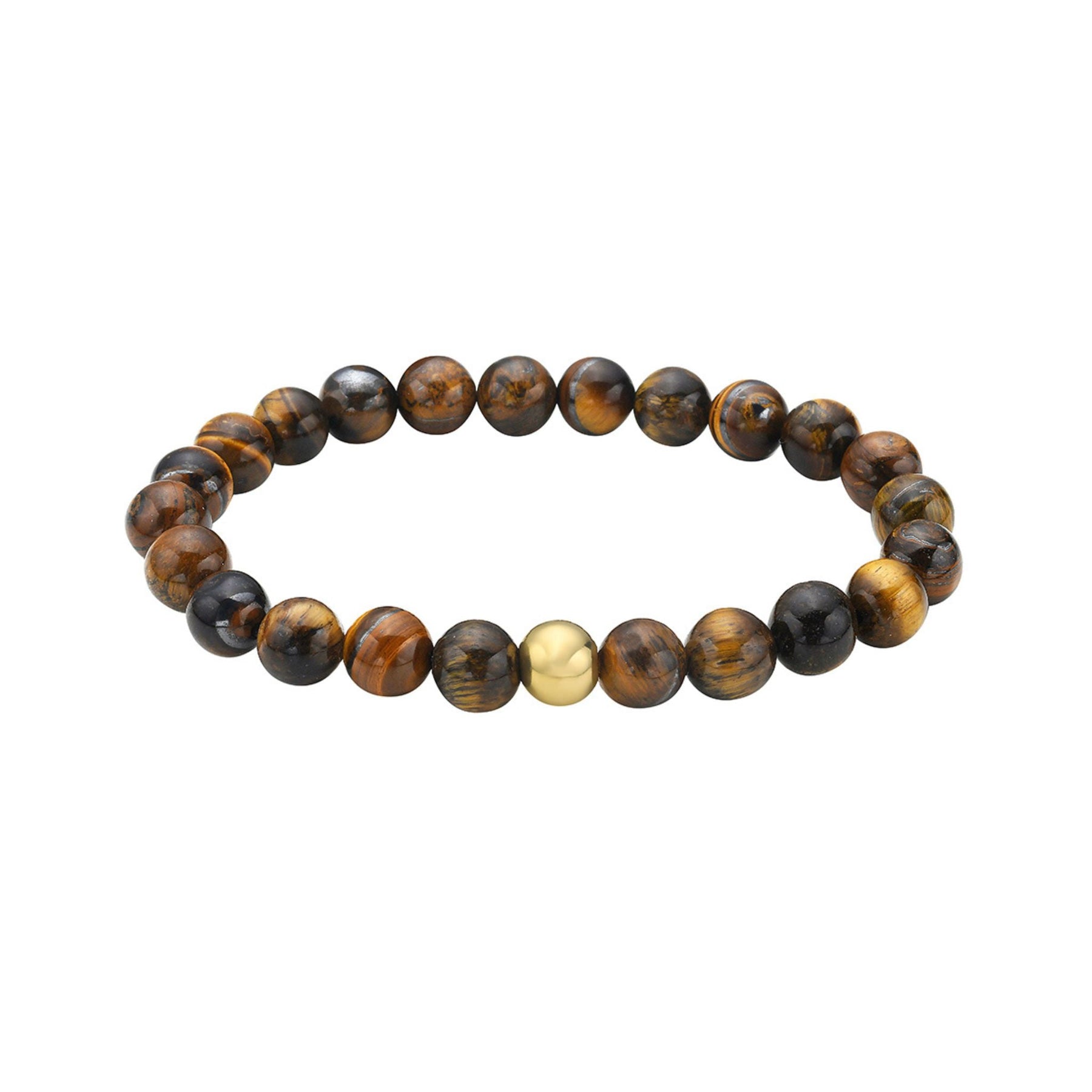 Herren Wasserdicht Tiger's Eye Bead Stretch Armband