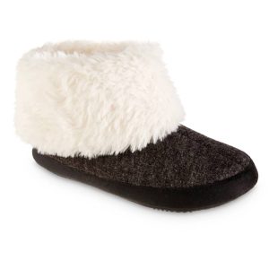 Damen Heidekraut Strick Marisol Boot Öko Komfort Slipper in schwarz 7733833596988