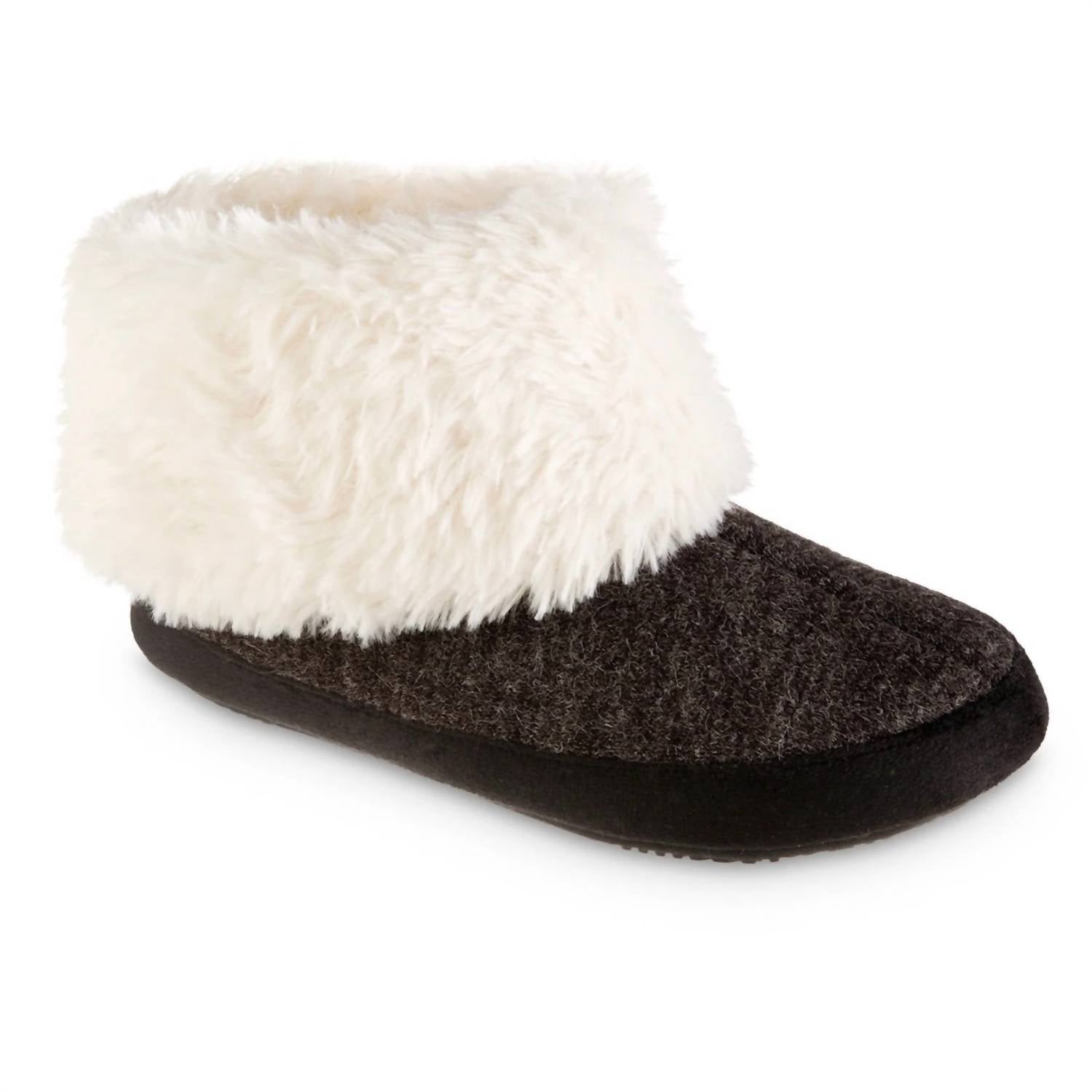 Damen Heather Strick Marisol Stiefel Eco Comfort Slipper in Schwarz