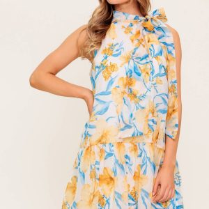 SUMMER SPELL Elfenbein gewebt Minikleid