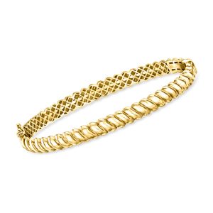 RS rein von ross-simons 18kt gold vermeil verdrehtes Armreif 7748586963004
