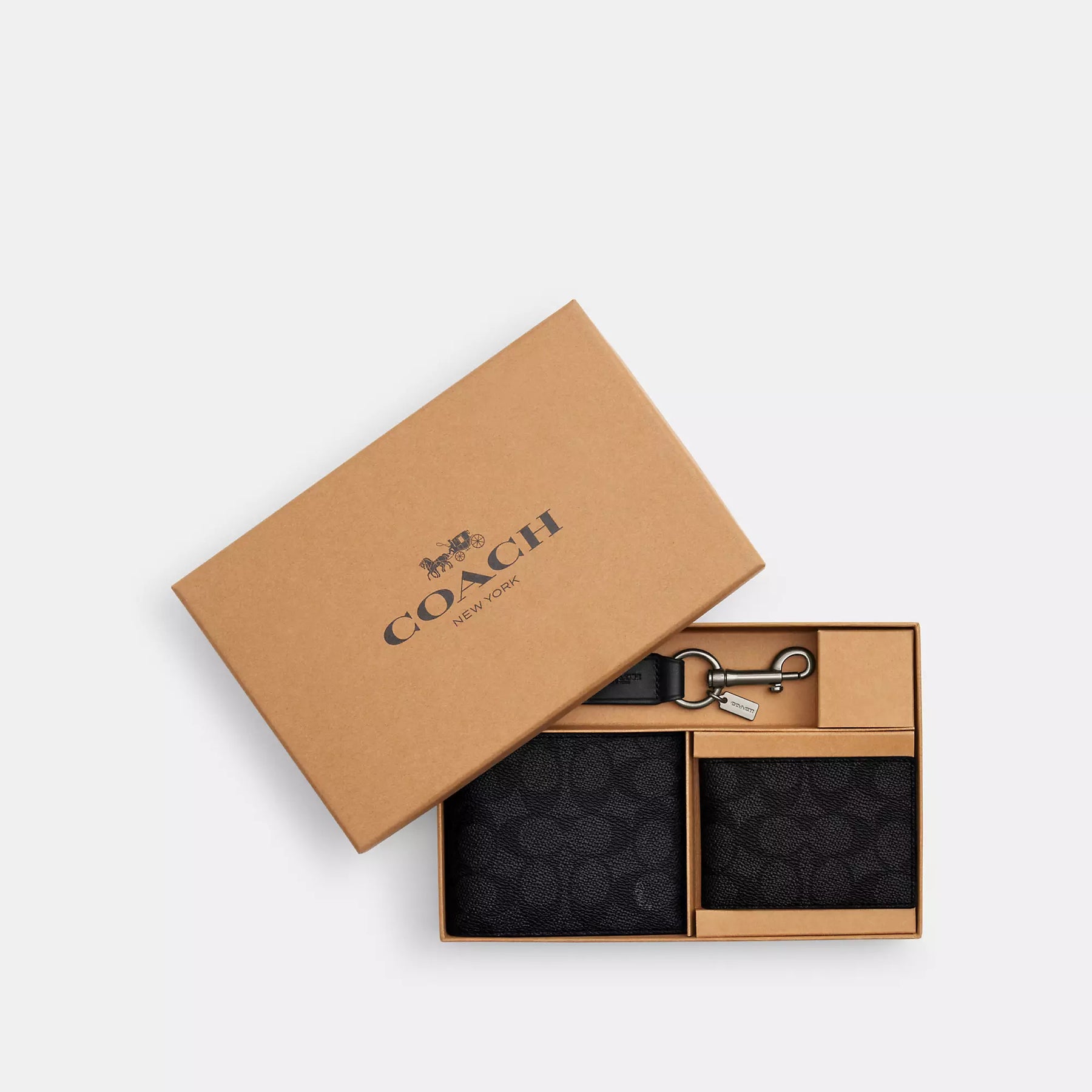 Coach Outlet Boxed 3 in 1 Brieftasche Geschenkset in Signature Canvas