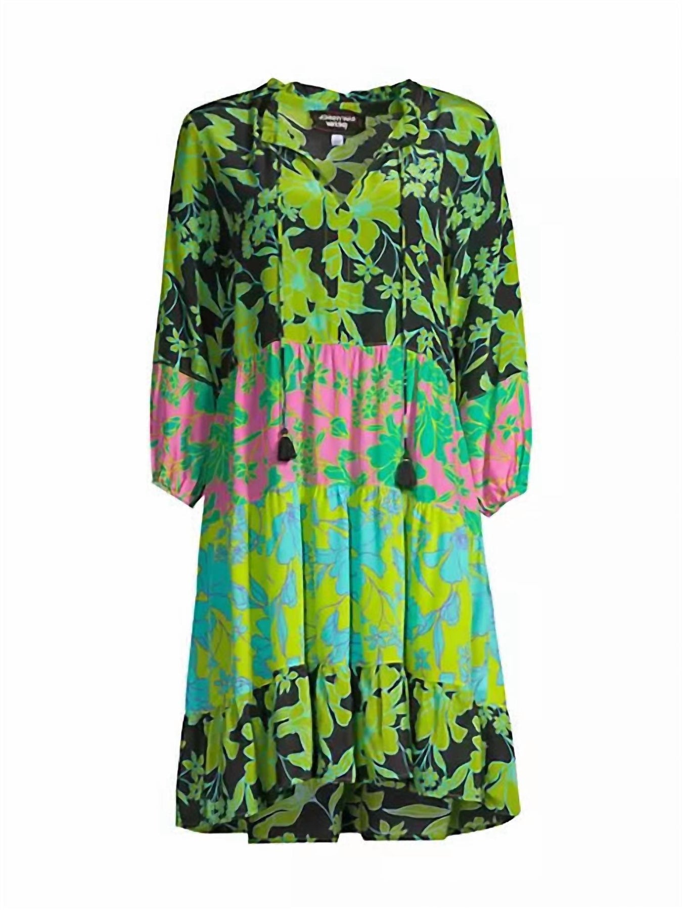 Miramar Tiered Minikleid in Grün