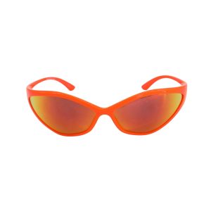Balenciaga 90er Jahre oval Sonnenbrille in Orange Nylon
