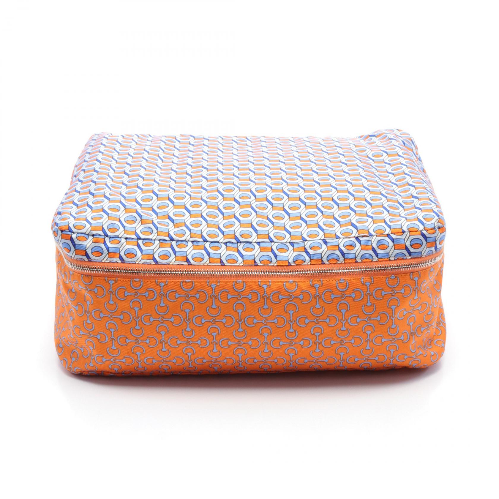 Hermes Housse De Voyage MM Reise Seide Kissenbezug Leinwand Eitelkeit Tasche