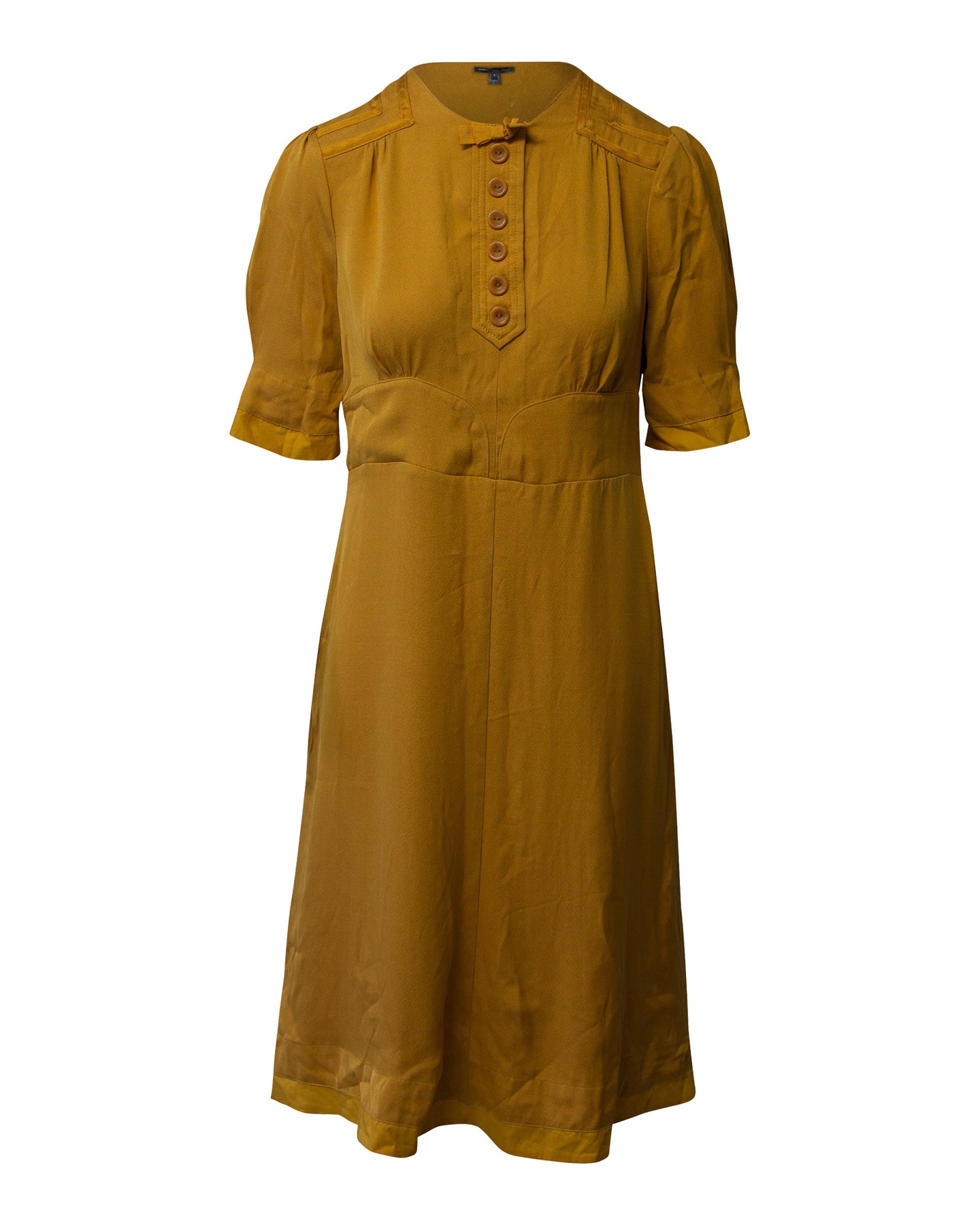 Marc Jacobs Vintage Style Kleid aus gelber Senf-Seide