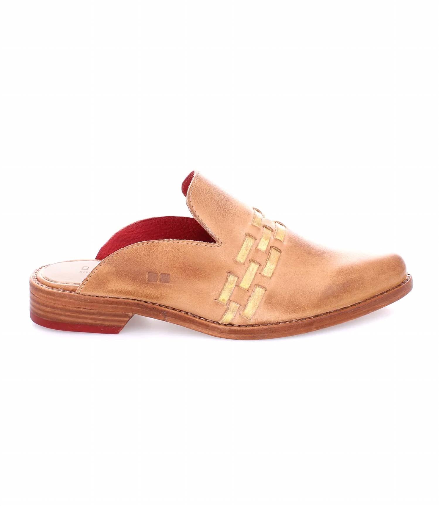 Asenet Mule in Hellbraun Gold rustikal