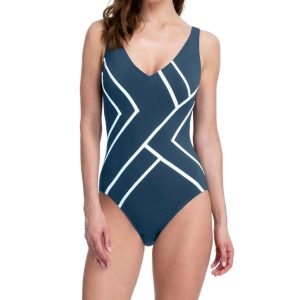 Hoch Zurück One Piece Badeanzug In Got Mirage Petrol