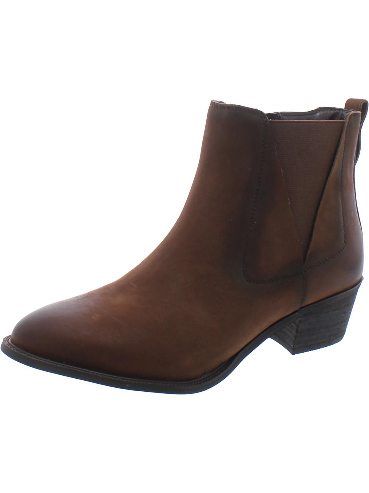 Arleta Damen Leder Block Heel Booties