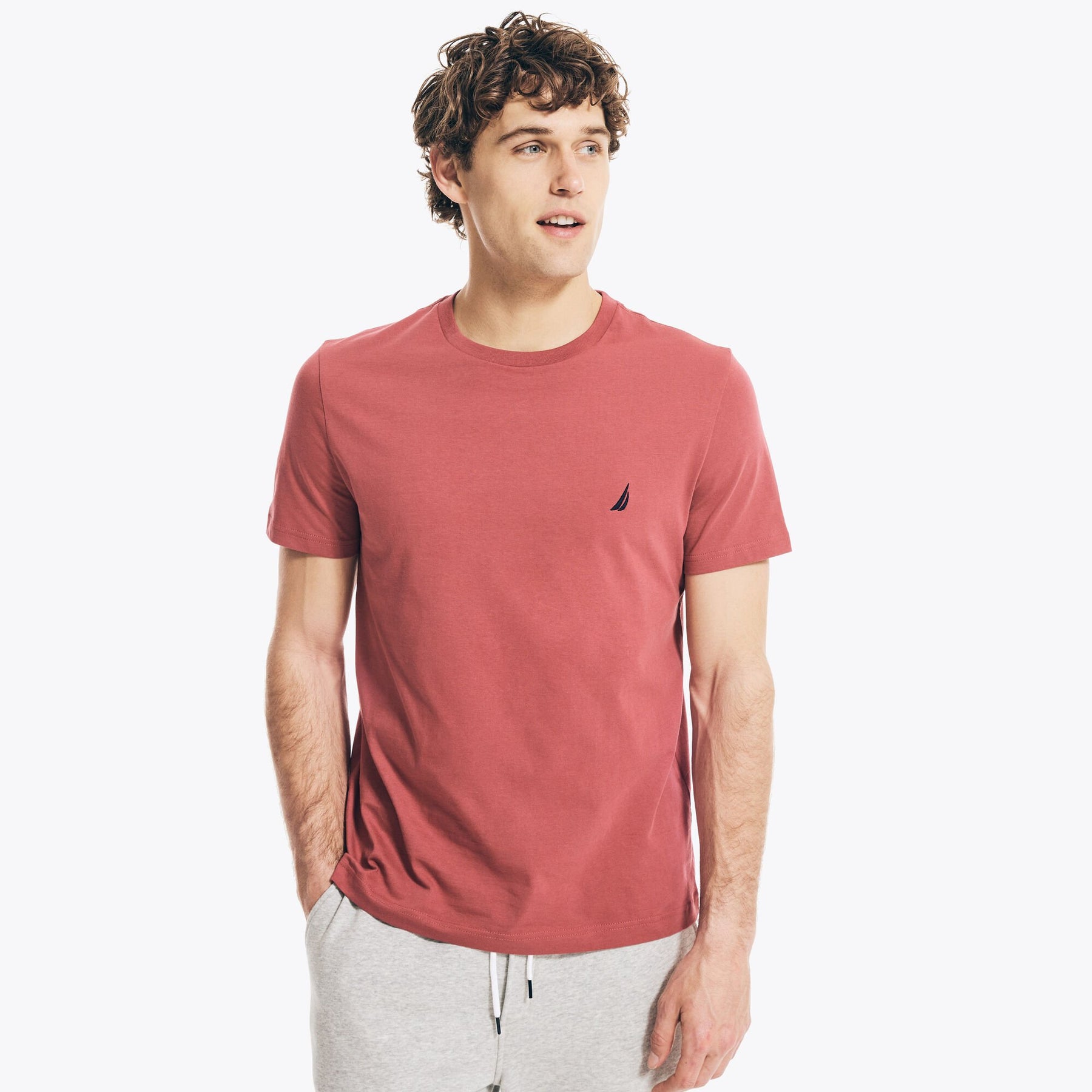 Nautica Solid Rundhalsausschnitt T-Shirt für Herren