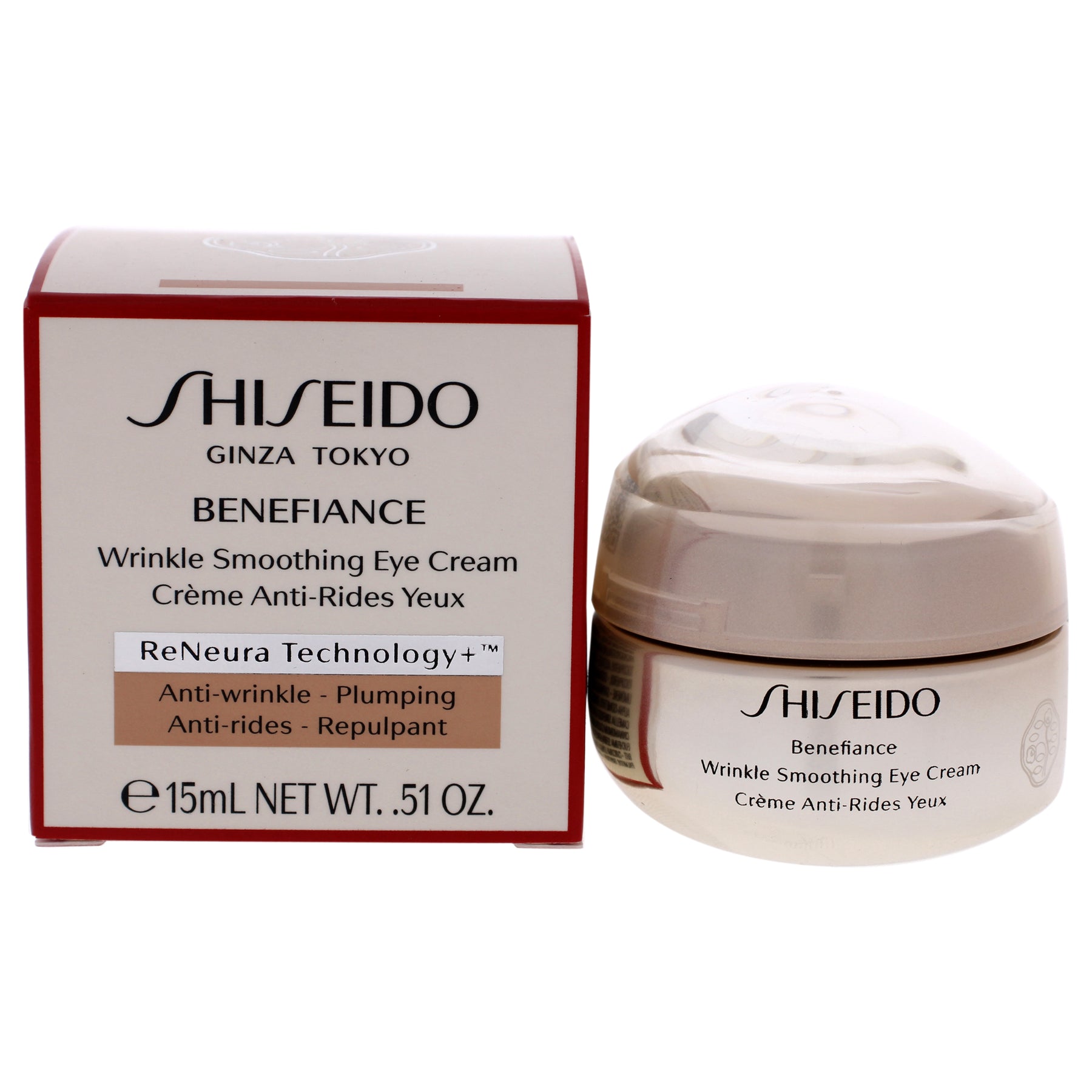 Benefiance Faltenglättende Augencreme von Shiseido Für Unisex – 0,51 oz Creme
