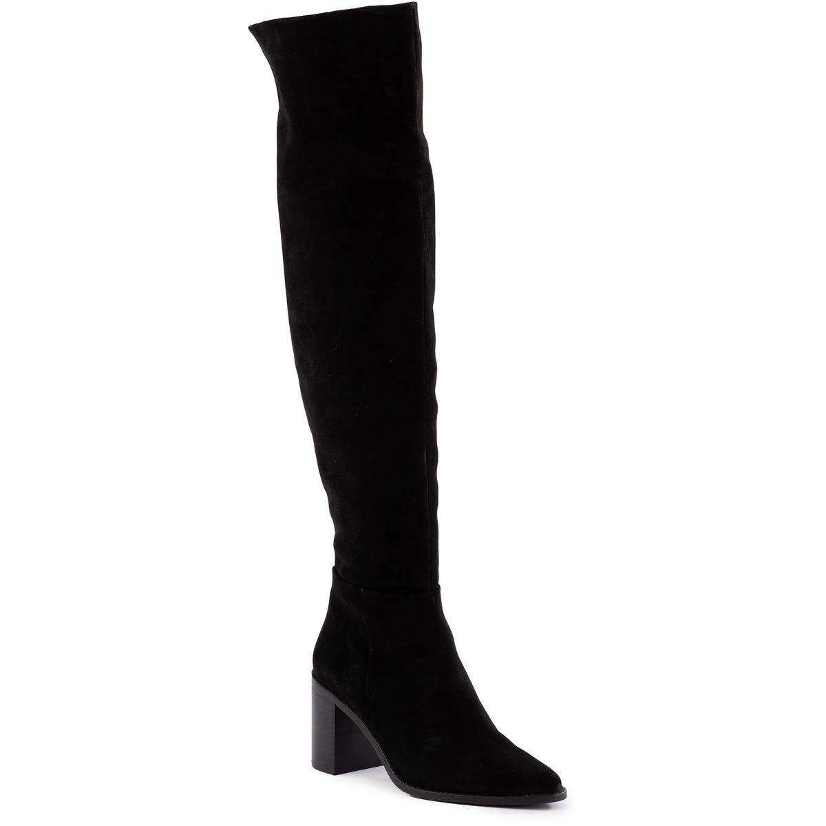 Begabte Wildleder Reißverschluss Leder Overknee Stiefel