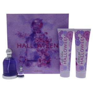 Halloween by J. Del Pozo for Damen – 4 Stk Geschenkset 3,4 Unzen Edt Spray, 0,15 Unzen edt Spritzer, 5 Unzen Körperlotion, 5oz Duschgel