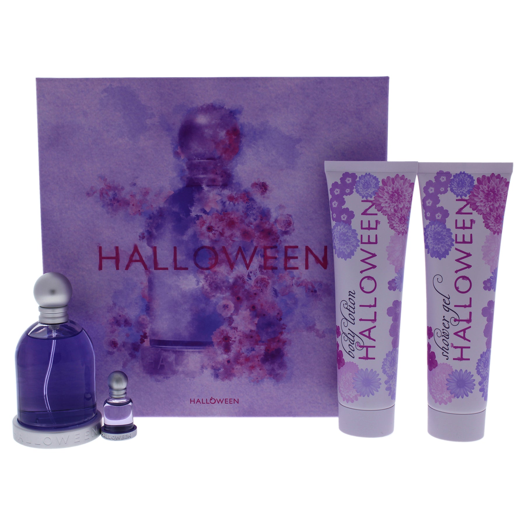Halloween von J. Del Pozo for Women – 4 Pc Gift Set 3.4oz Eau de Toilette Spray, 0.15oz EDT Splash, 5oz Körperlotion, 5oz Duschgel