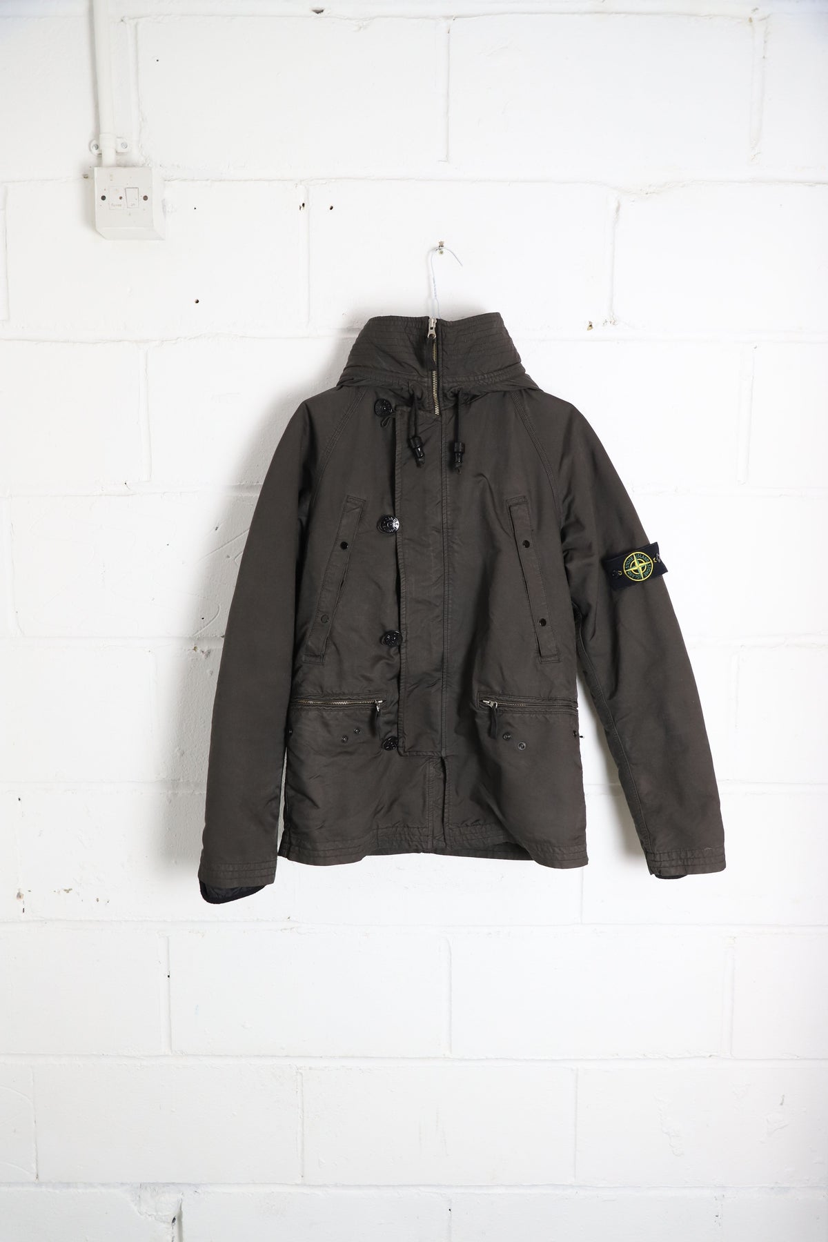 Stone Island Kapuzenjacke aus braunem Polyester