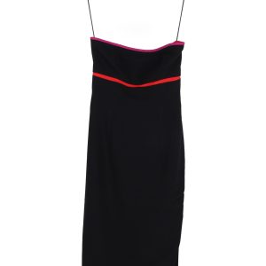 Altuzarra Trägerlos Knielanges Kleid aus schwarzem Polyester