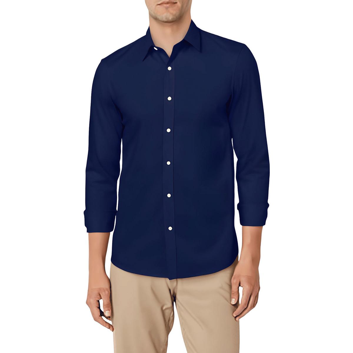 Twill Stretch Hemd mit Knöpfen