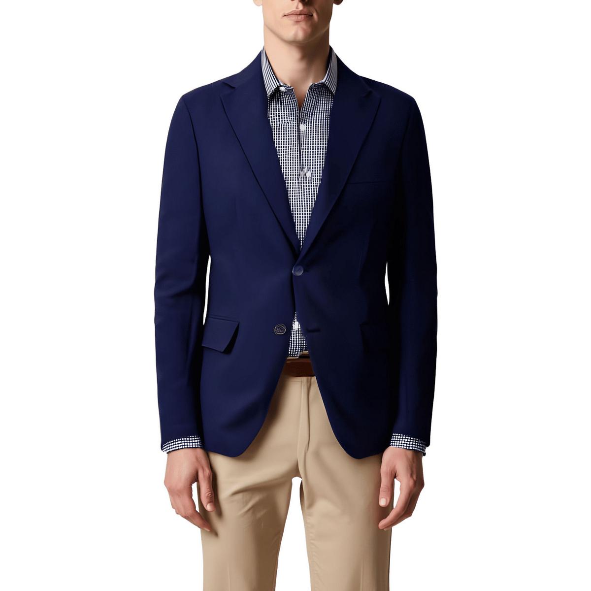 Blazer aus festem Leinen mit zwei Knöpfen