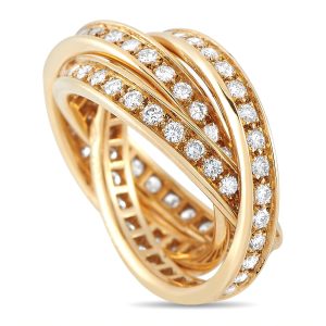 Cartier 18K Gelbgold Diamant Trinität Ring CA14-080724 7748633722940