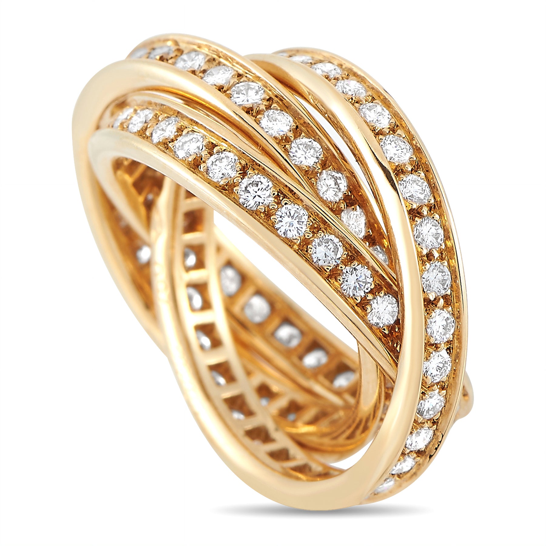 Cartier 18 Karat Gelbgold Diamant Trinity Ring CA14 -080724