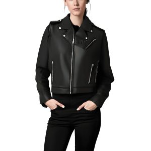 Asymmetrische Leder Motorradjacke