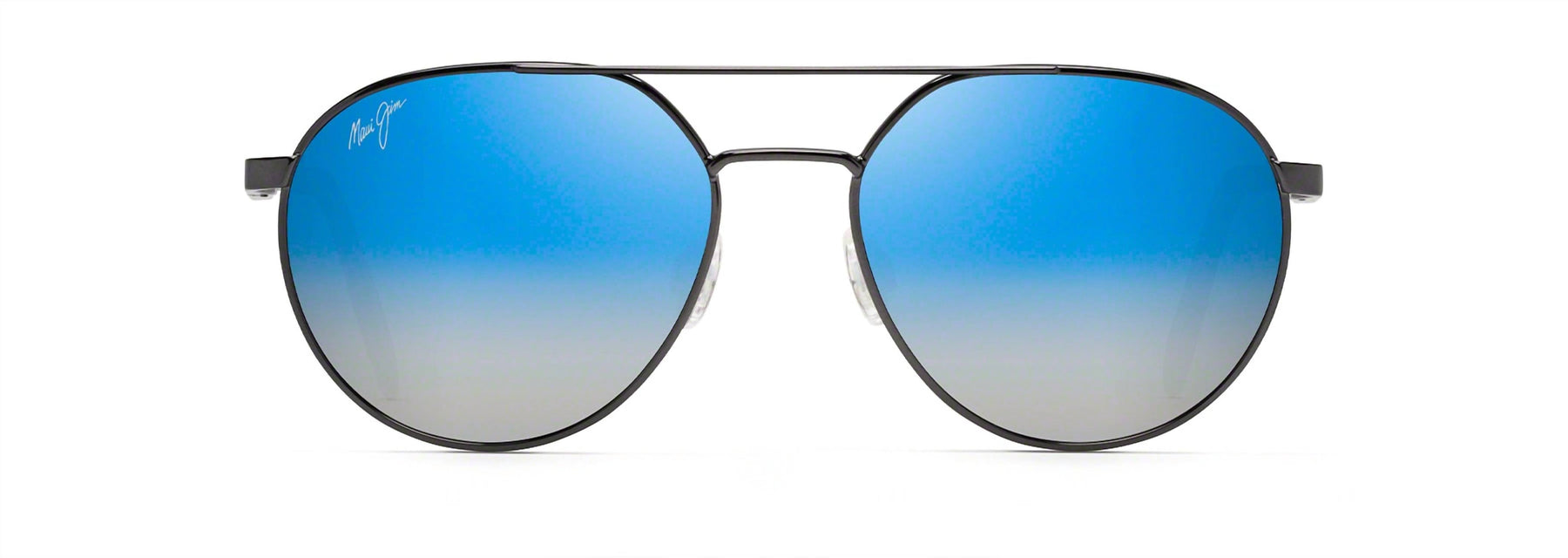 Damen Waterfront Sonnenbrille In dunkel Gunmetal – Dual Mirror Blau zu Silber Objektiv