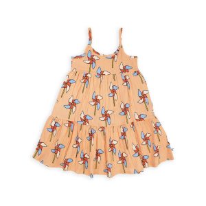 Mädchen Ausgebrannt Halfter Kleid in Pfirsich 7733859254332