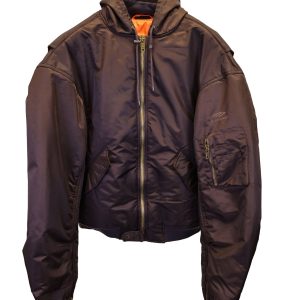 Balenciaga Bomberjacke mit Kapuze aus braunem Polyester
