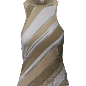 Ganni ärmellose gestreifte Tank Top in mehrfarbiger Viskose