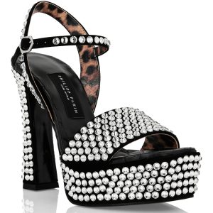 Strass Plateausandalen