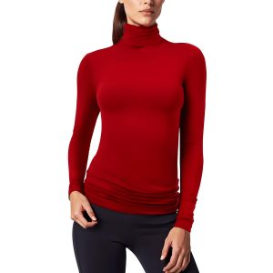 solide Jersey Rollkragen Pullover