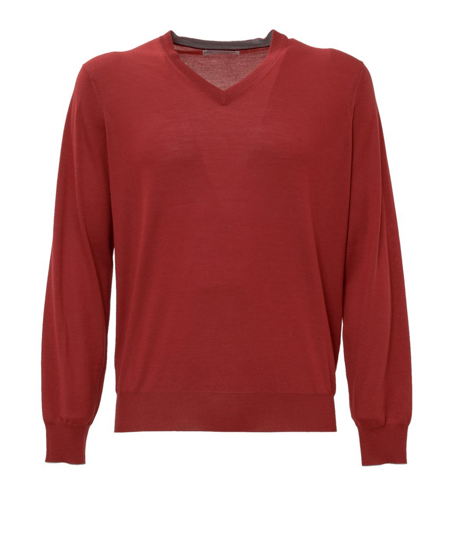 Brunello Cucinelli Herren neue 100% Kaschmir V-Ausschnitt Langarm Pullover