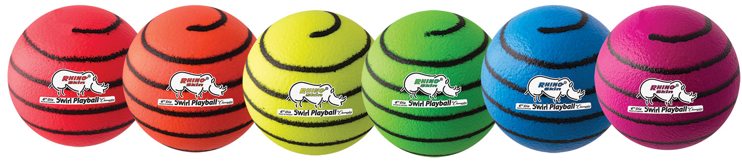 Champion Sports 6,3 Zoll Rhino Skin mittel Bounce Neon Swirl Ball Set