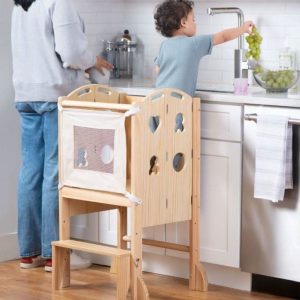 Pflaume – 3 in 1 klappbaren Küchenturm, Schritt Hocker und Kreidetafel