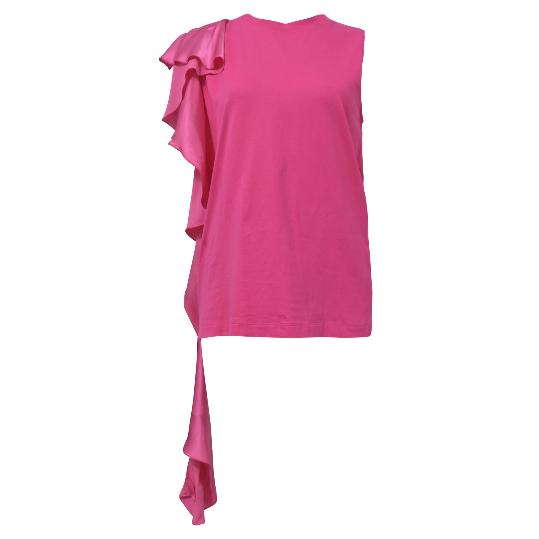MSGM Rüschen-Detail ärmelloses Top aus rosa Baumwolle