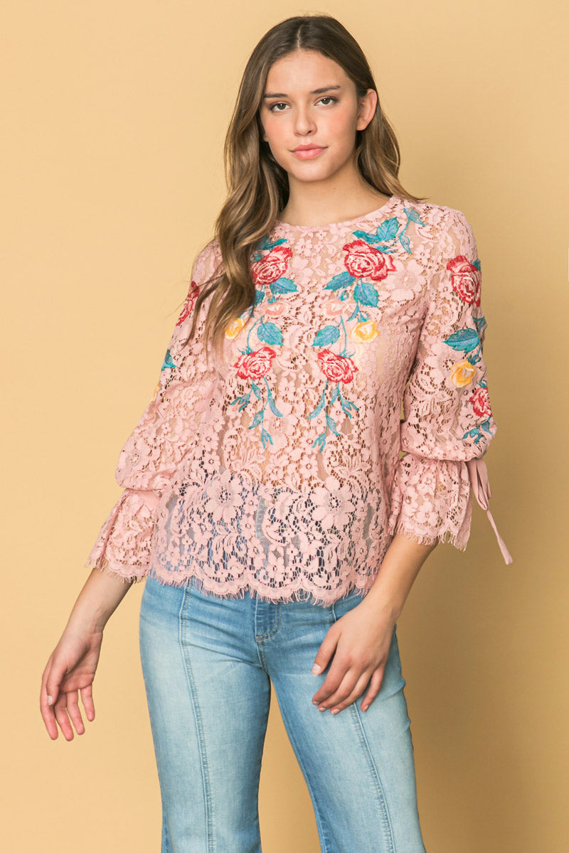 Bestickt Spitze TOP