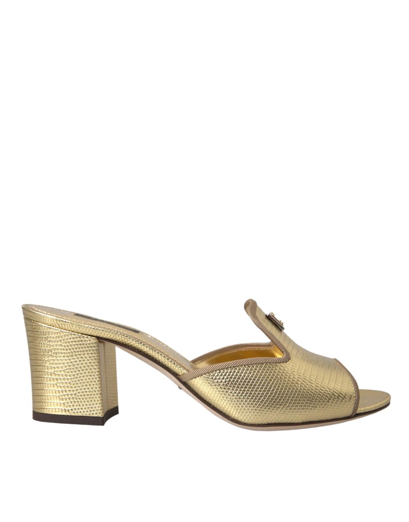 Dolce & Gabbana Leder Slides Absatzschuhe Sandalen Damenschuhe