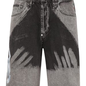 Denim Capri Shorts gebleicht