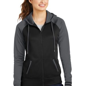 Sport-Tek Sport-Wick Varsity Fleece-Kapuzenjacke mit durchgehendem Reißverschluss für Damen. LST236
