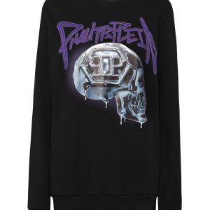 Sweatshirt Rundhals übergroße Schädel