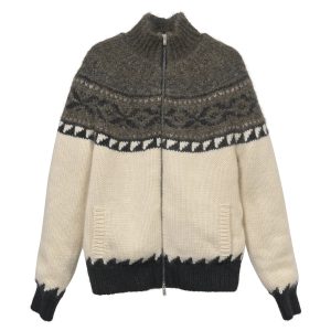 Saint Laurent Zip Up Knitted Jacke aus weißer Wolle 7748641390652