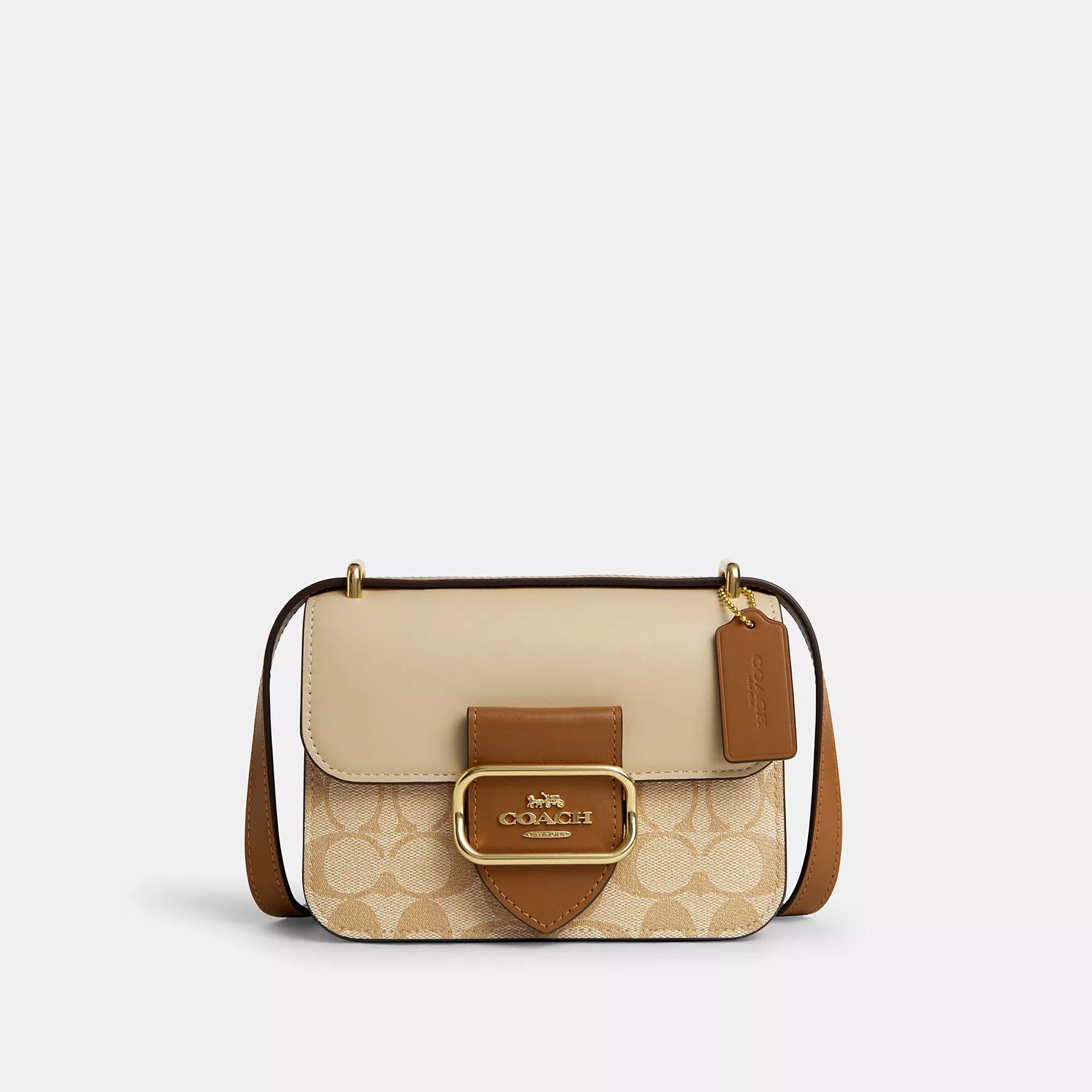 Coach Outlet Morgan quadratisch Umhängetasche aus geblocktem Signature Canvas