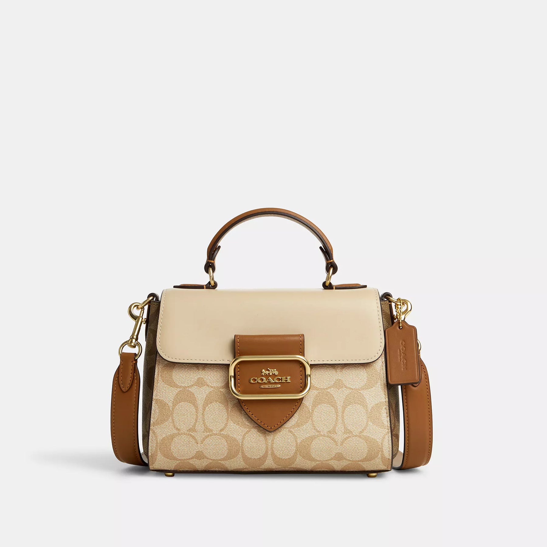 Coach Outlet Morgan Top Griff in blockierter Signature Canvas