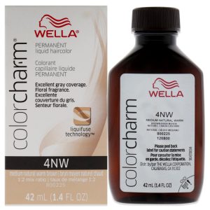 Farbe Charm Permanent Liquid Haircolor – 4NW mittel natürlich Warm Blonde von Wella für Unisex – 1,4 Unzen Haarfarbe