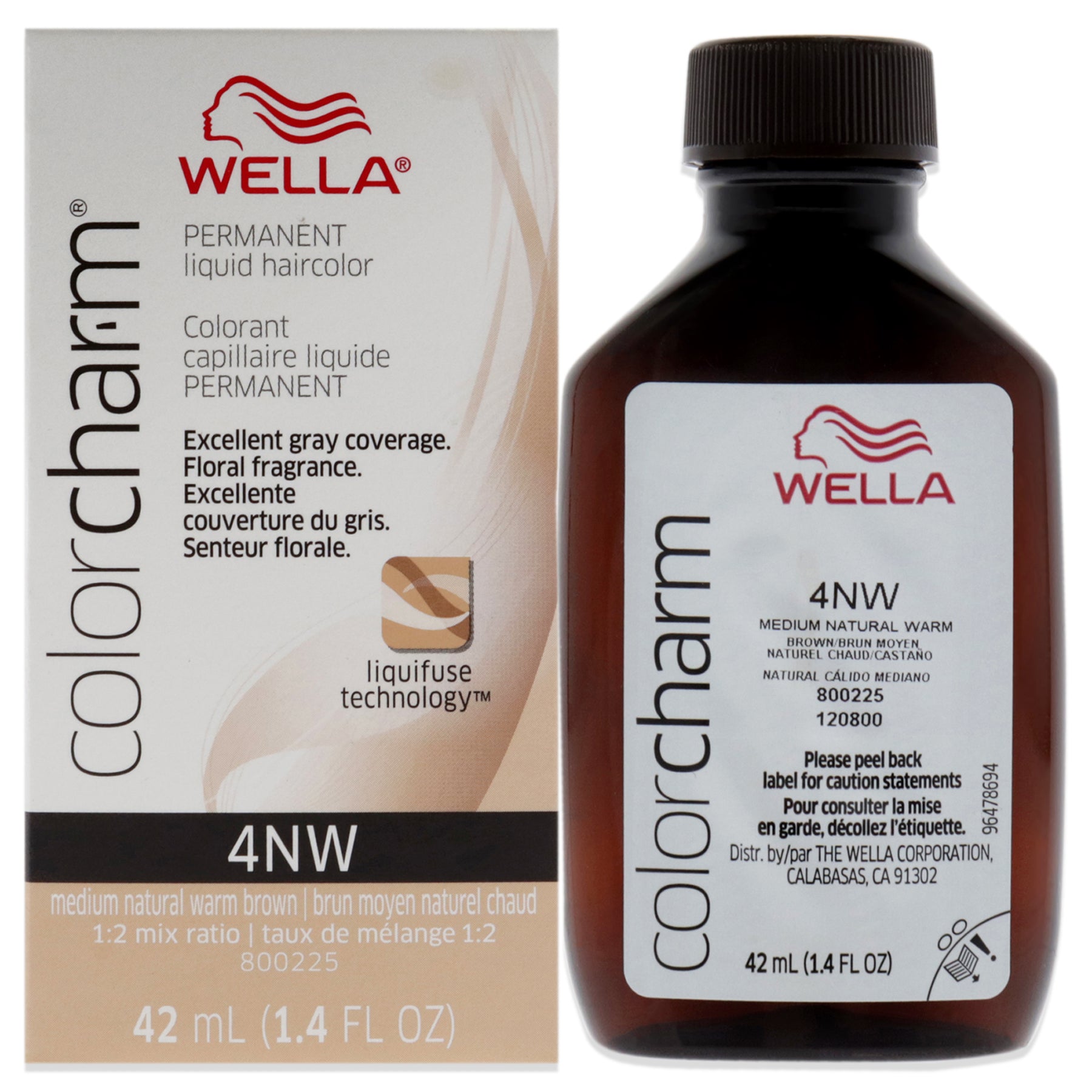 Farbe Charm Permanent Liquid Haircolor – 4NW mittel natürlich Warm Blonde von Wella für Unisex – 1,4 Unzen Haarfarbe