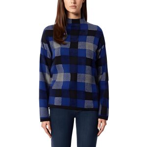 Plaid stricken spot Rollkragen Pullover