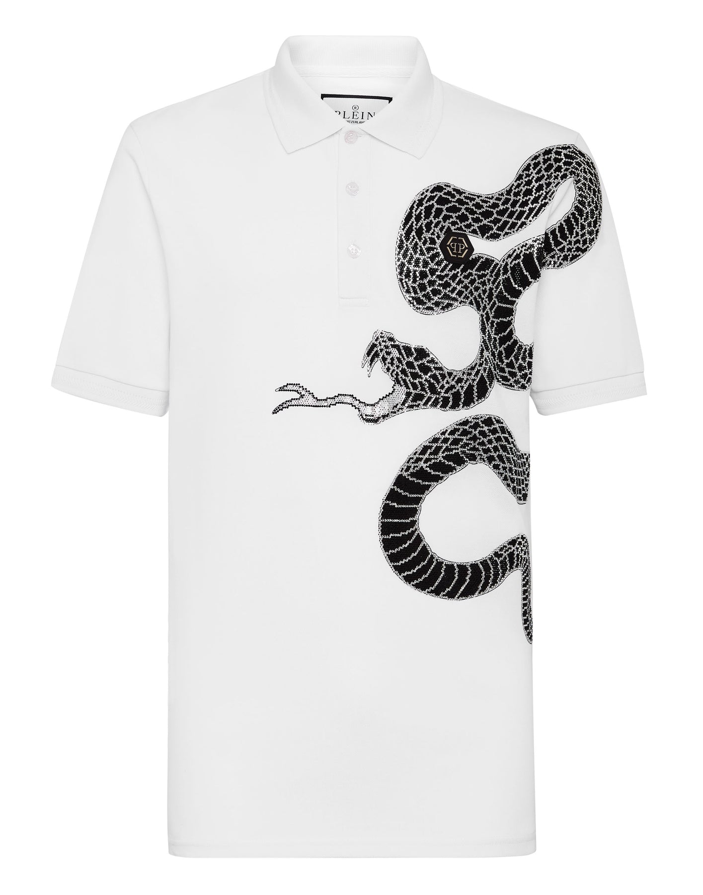 Schmale Passform Polohemd SS Snake