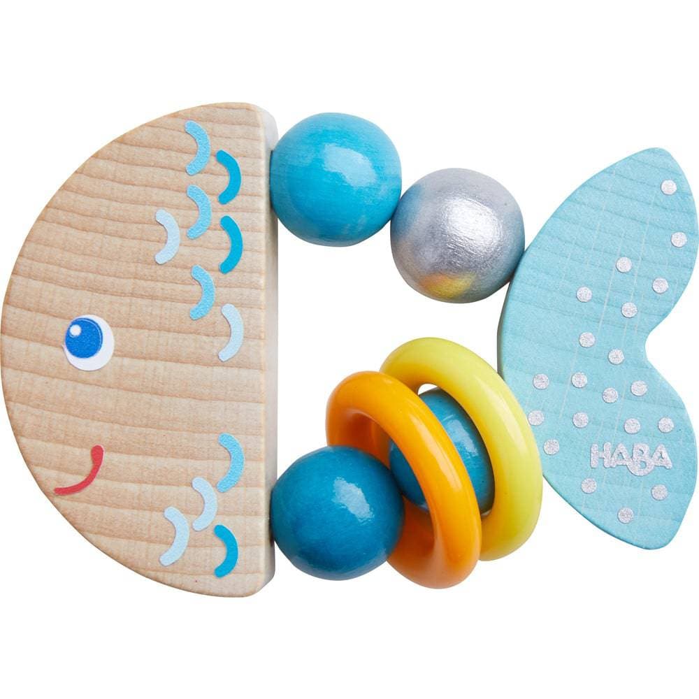 HABA Rattlefish Holz umweltfreundlich ungiftige Baby Rassel