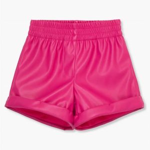 Mädchen vegan Leder kurz in dunkel rosa 7733863252028